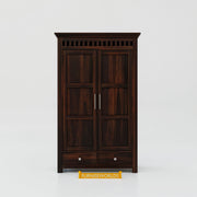 Solid Sheesham Wood Wardrobe with Drawers Storage for Bedroom