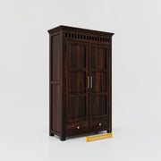 Solid Sheesham Wood Wardrobe with Drawers Storage for Bedroom