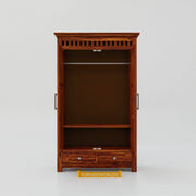 Solid Sheesham Wood Wardrobe with Drawers Storage for Bedroom