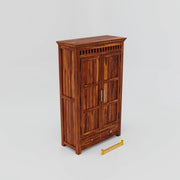 Solid Sheesham Wood Wardrobe with Drawers Storage for Bedroom
