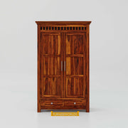 Solid Sheesham Wood Wardrobe with Drawers Storage for Bedroom