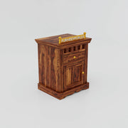 Solid Wood Bedside Table with Storage for Bedroom