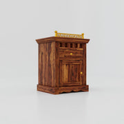Solid Wood Bedside Table with Storage for Bedroom