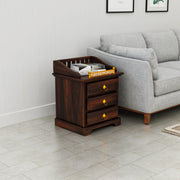 Wooden Bedside Table with Drawers