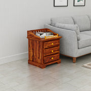 Wooden Bedside Table with Drawers