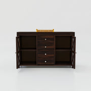 Solid Wood Sideboard Cabinet with Drawers for Bedroom in Honey Finish