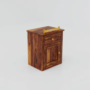 Solid Wood Bedside Table for Bedroom & Living Room in Maple Finish