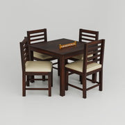 Stylish Wooden 4 Seater Dining Table with Chairs