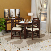 Stylish Wooden 4 Seater Dining Table with Chairs