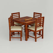 Stylish Wooden 4 Seater Dining Table with Chairs