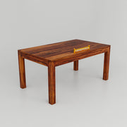 Solid Wood Dining Table 6 Seater with Chairs for Home In Walnut Finish