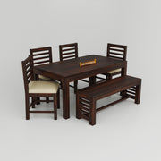 Wooden Dining Table 6 Seater with Bench for Dining Room