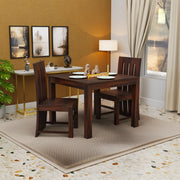 Solid Wood 2 Seater Dining Table Set In Honey Finish