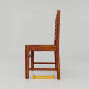 Solid Wood Dining Table 6 Seater with Chairs for Home In Walnut Finish