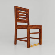 Solid Wood Dining Table 6 Seater with Chairs for Home In Walnut Finish