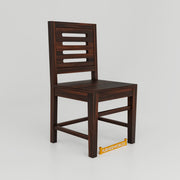 Solid Wood Dining Table 6 Seater with Chairs for Home In Walnut Finish