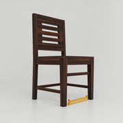 Solid Wood Dining Table 6 Seater with Chairs for Home In Walnut Finish