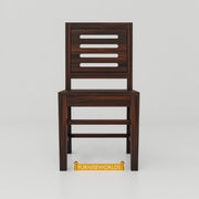 Solid Wood Dining Table 6 Seater with Chairs for Home In Walnut Finish