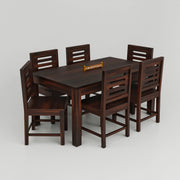 Solid Wood Dining Table 6 Seater with Cushioned Chair for Dining Room