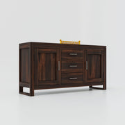 Wooden Sideboard Cabinet with Drawers for Living Room in Natural Finish