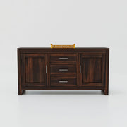 Wooden Sideboard Cabinet with Drawers for Living Room in Natural Finish