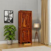 Solid Wood Wardrobe for Bedroom in Honey Finish