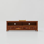 Solid Wood Tv Unit for Living Room & Bedroom in Teak Finish