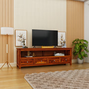 Solid Wood Tv Unit for Living Room & Bedroom in Teak Finish
