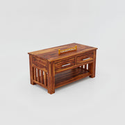 Solid Wood Coffee Table with Drawers for Living Room