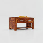 Solid Wood Coffee Table with Drawers for Living Room