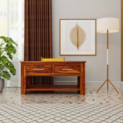 Solid Wood Coffee Table with Drawers for Living Room