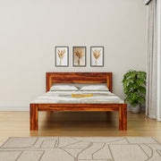 Solid Wood Single Bed for Bedroom & Hall In Provincial Finish