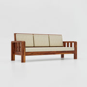 Wooden 5 Seater Sofa Set for Living Room in Honey Finish