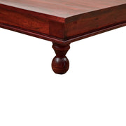 Solid Wood Pooja Chowki in Mahogany Finish