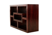 Solid Wood Open Bookshelf for Book Storage in Walnut Finish