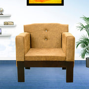 Solid Sheesham Wood Single Seater Sofa for Living Room in Walnut Finish