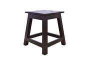 Solid Wood Stool Side End Table for Living Room & Kitchen in Walnut Finish