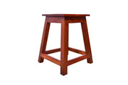 Solid Wood Stool Side End Table for Living Room & Kitchen in Teak Finish