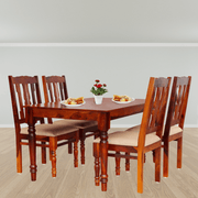 Wooden Dining Table 4 Seater with Cushion Chair for Dining Room