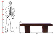 Solid Wood Sitting Bench for Living Room in Mahogany Finish