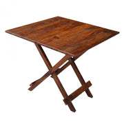 Solid Wood Folding Coffee Table for Home & Outdoor in Teak Finish