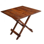 Solid Wood Folding Coffee Table for Home & Outdoor in Teak Finish
