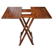 Solid Wood Folding Coffee Table for Home & Outdoor in Teak Finish