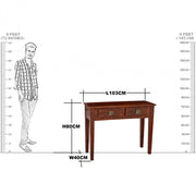 Solid Sheesham Wood Writing Table for Students in Teak Finish