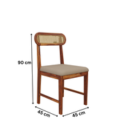 Sheesham Wood 4 Seater Dining Table Set for Home and Kitchen, Cane Furniture, Dining Set