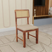 Premium Sheesham Wood 4-Seater Dining Set with Cane Chairs