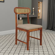 Sheesham Wood 4 Seater Dining Table Set for Home and Kitchen, Cane Furniture, Dining Set