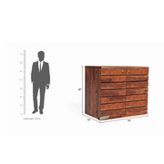 Solid Sheesham Wood Bar Cabinet for Living Room & Kitchen (Honey Finish)