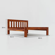 Solid Wooden Single Bed with Elegant Design for Bedroom Furniture