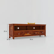 Solid Wood Tv Unit for Living Room & Bedroom in Teak Finish
